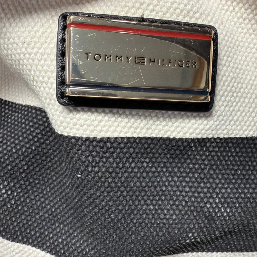 Vintage Tommy Hilfiger Preppy Madras Plaid Medium Canvas Tote Bag